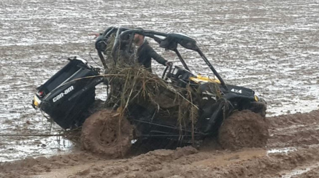הטרקטורון שנסחף (צילום: דוברות כבאות מחוז צפון)