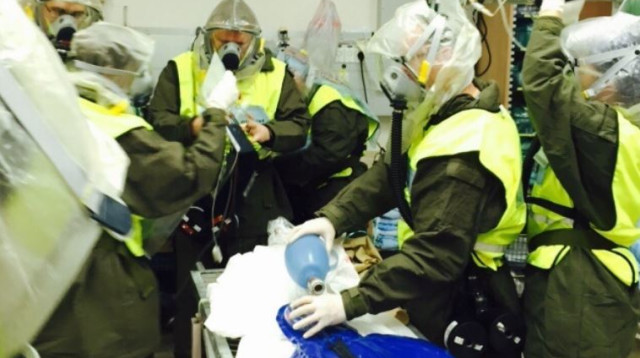 תרגיל טוקסיקולוגי בבית החולים סורוקה (צילום: דוברות סורוקה)