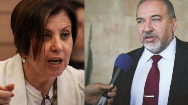 זהבה גלאון ואביגדור ליברמן (צילום: הדס פרוש , פלאש 90)