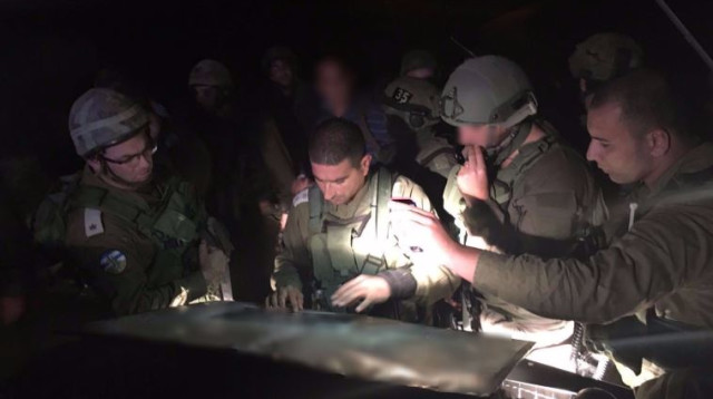 החמ"ל בעתניאל שהוקם עקב הפיגוע הקטלני, 17.1.16 (צילום: דובר צה"ל)