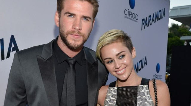 מיילי סיירוס, ליאם המסוורת' (צילום: Getty images)