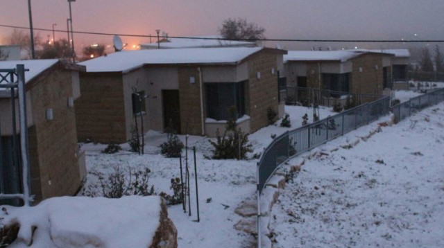 מעטה שלג בגוש עציון (צילום: בית ספר שדה גוש עציון)