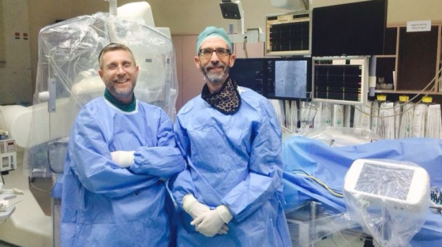 ד"ר סויסה  (מימין) וד"ר שטיינר, המרכז הרפואי פדה פוריה (צילום: מיה צבן, דוברת המרכז הרפואי פוריה)