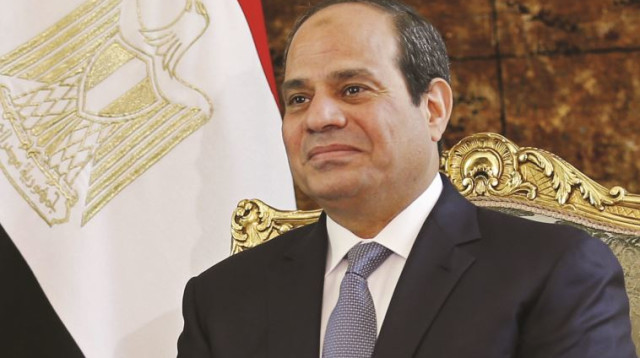 א סיסי על רקע דגל מצרים (צילום: רויטרס)