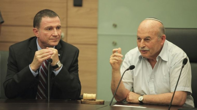 ניסן סלומינסקי ויולי אדלשטיין (צילום: יצחק הררי, פלאש 90)