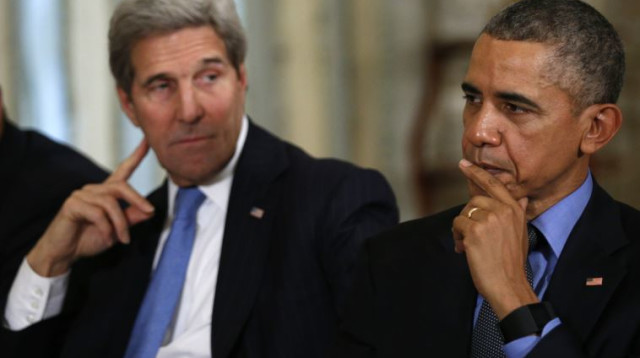 ברק אובמה וג'ון קרי (צילום: רויטרס)