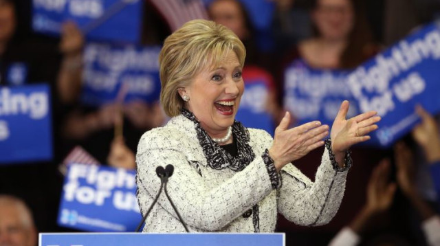 הילרי קלינטון בנאום הניצחון בדרום קרולינה (צילום: רויטרס)