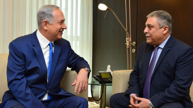 בנימין נתניהו וחאזם חיירת (צילום: קובי גדעון, לע"מ)