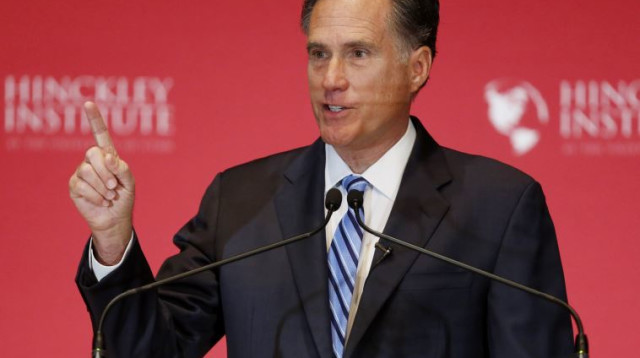 מיט רומני בנאום שנשא נגד טראמפ, יוטה (צילום: רויטרס)