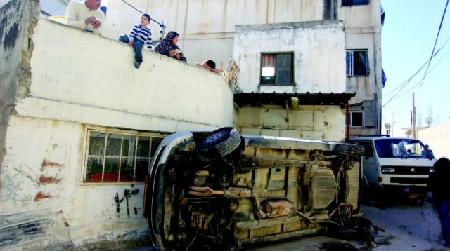 מחנה קלנדיה ביום שאחרי חילוץ החיילים (צילום: פלאש 90)