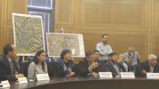 חברי הכנסת איילת שקד, בצלאל סמוטריץ', יואב קיש ונוספים בכינוס שדולת ארץ ישראל, 7.3.16 (צילום: אריק בנדר)