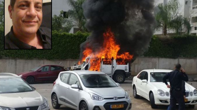 אבנר מאיו, רכב עולה באש בצפון תל אביב (צילום: דוברות המשטרה, פייסבוק)