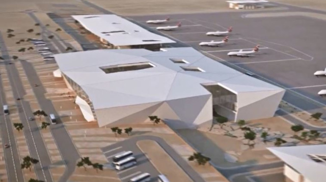 הדמיה של שדה התעופה "רמון" בתמנע (צילום: רשות שדות התעופה)