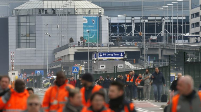 נמל התעופה בבריסל לאחר הפיגוע (צילום: רויטרס)