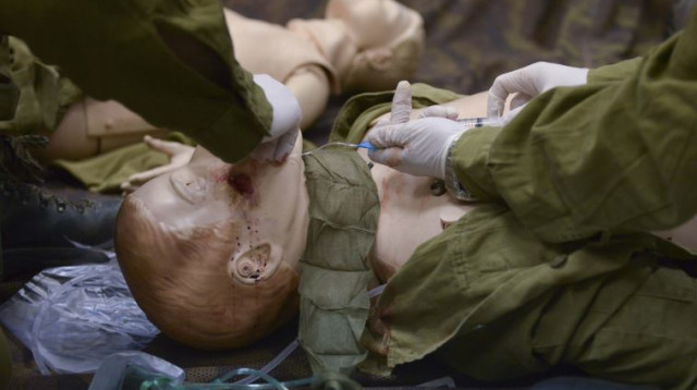 תרגיל של יחידת הרפואה של חטיבת הקומנדו (צילום: דובר צה"ל)