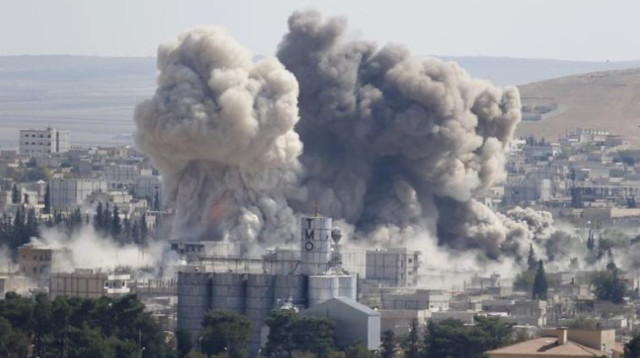 תקיפה אווירית של הקואליציה נגד דאעש, סוריה (צילום: רויטרס)