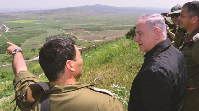 בנימין נתניהו בסיור ברמת הגולן (צילום: קובי גדעון, לע"מ)