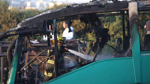 פיצוץ באוטובוס בירושלים (צילום: מרק ישראל סלם)