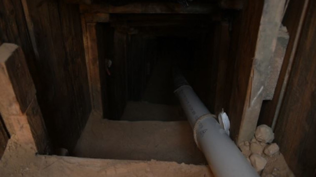 מנהרה שנחשפה בדרום הרצועה (צילום: דובר צה"ל)