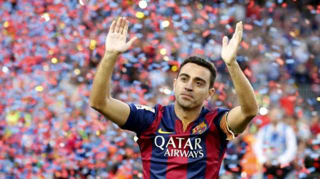 צ'אבי הרננדז אחרי מחשקו האחרון בברצלונה מול לה קורוניה (צילום: רויטרס)