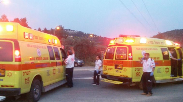 פיגוע דריסה בצומת הפרסה (צילום: מד"א, מרחב ירושלים)