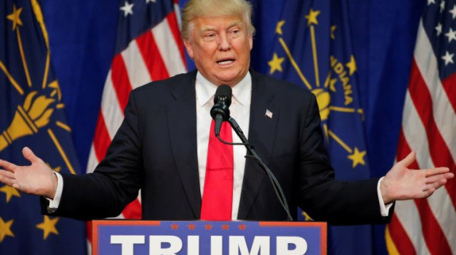 דונלד טראמפ בפריימריז באינידיאנה (צילום: רויטרס)