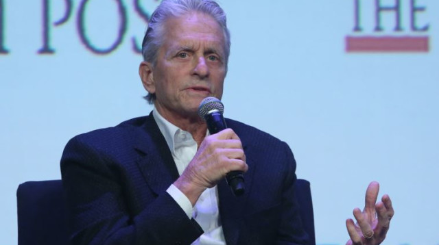 מייקל דגלאס בכנס הג'רוזלם פוסט (צילום: מרק ישראל סלם)