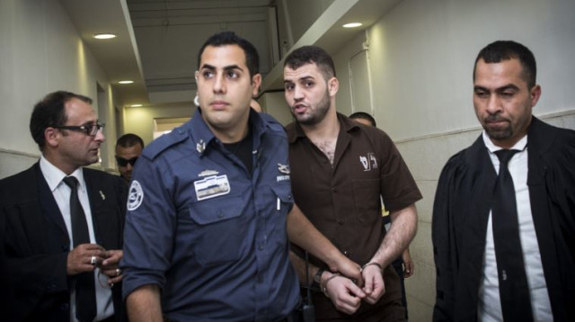 בילאל אבו גאנם בבית המשפט המחוזי בירושלים (צילום: פלאש 90)