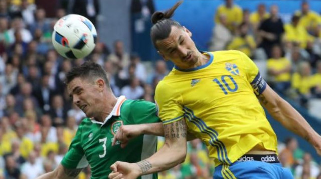 שבדיה נגד אירלנד (צילום: AFP)