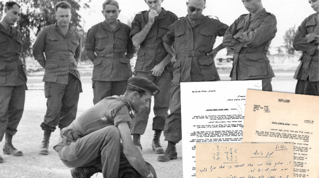 62 שנה ל'עסק הביש', קצינים בכירים בקורס צניחה: אלי זעירא, יצחק רבין, יצחק פונדק, בנימין ג'יבלי, משה  (צילום: ארכיון צה"ל במשרד הביטחון)