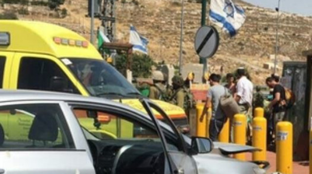 זירת האירוע בשער אליאס, ליד קרית ארבע (צילום: הצלה יו"ש)