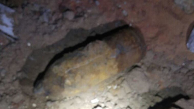 פגז עות'מאני ממלחמת העולם הראשונה (צילום: דוברות המשטרה)