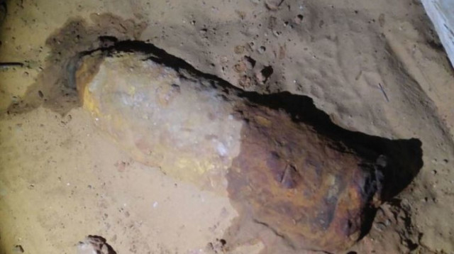 פגז עות'מאני ממלחמת העולם הראשונה (צילום: דוברות המשטרה)