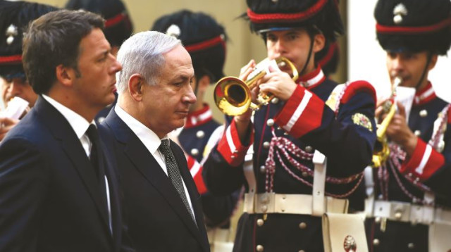 ראש הממשלה נתניהו וראש ממשלת איטליה רצני (צילום: AFP)