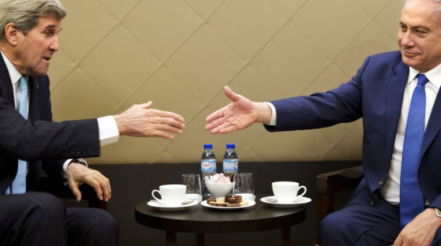 ג'ון קרי ובנימין נתניהו (צילום: רויטרס)