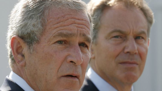 טוני בלייר וג'ורג' בוש (צילום: רויטרס)