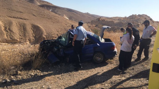 הרכב שנפגע בתאונה בכביש 31 (צילום: תיעוד מבצעי מד"א)