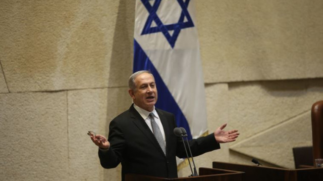 בנימין נתניהו במליאת הכנסת (צילום: מרק ישראל סלם)