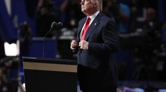 דונלד טראמפ בוועידה הרפובליקנית (צילום: רויטרס)