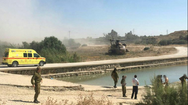 כוחות הביטחון בזירת הטביעה מאגר מים כיסופים (צילום: חוסן אלעוברה, תיעוד מבצעי מד"א)