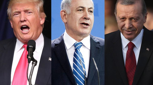 רג'פ טאיפ ארדואן, בנימין נתניהו, דונלד טראמפ (צילום: Getty images)