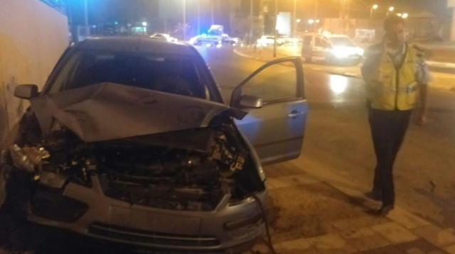 תאונת הדרכים בבאר שבע (צילום: דוברות המשטרה)