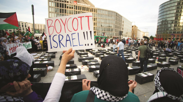 הפגנה אנטי ישראלית בברלין (צילום: רויטרס)