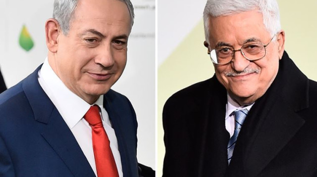 אבו מאזן ובנימין נתניהו (צילום: AFP)