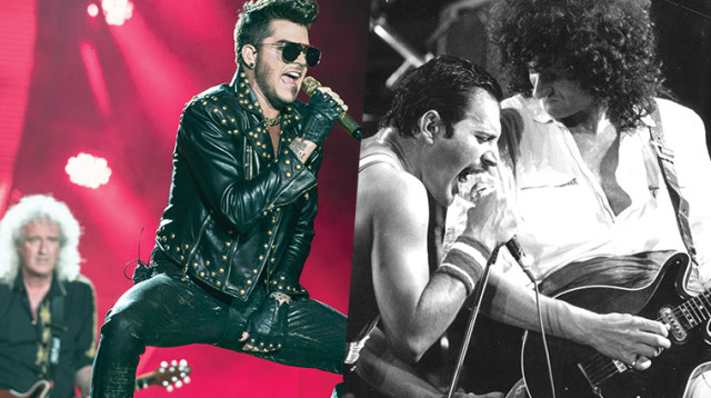 בריאן מיי עם מרקורי ועם למברט (משמאל), קווין (צילום: Getty images)