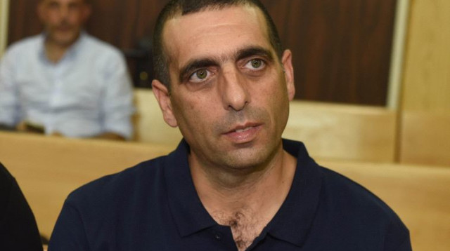 אופק בוכריס בבית הדין הצבאי (צילום: אבשלום ששוני)