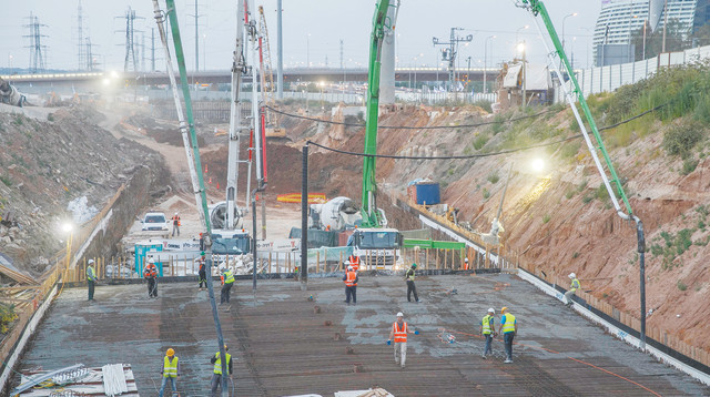 עבודות הרכבת הקלה בתל אביב (צילום: נת"ע)