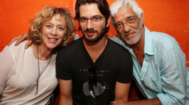 רן דנקר עם הוריו (צילום: איציק בירן)