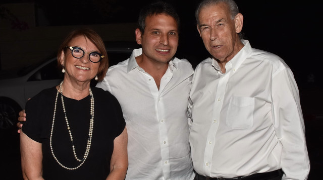 מושיק תאומים, גדי אונגר ועירית תאומים (צילום: אביב חופי)