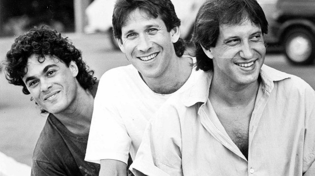 שלישיית הופה היי, יגאל בשן (מימין), עוזי חיטמן ויונתן מילר (צילום: ראובן קסטרו)